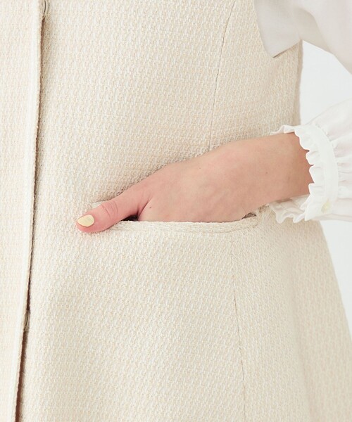 BALLSEY（ボールジィ）の「ライトファンシーツイード ペプラムジレ（ベスト・レディース・ライトベージュ/ネイビー・36）」の12枚目の写真