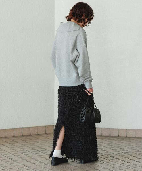 URBAN RESEARCH（アーバンリサーチ）の「フリンジジャガードスカート（スカート・レディース・ブラック/オフホワイト・38/36）」の16枚目の写真