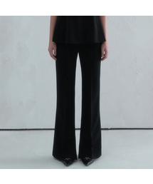 Par Pintuck Bootscut Slacks BLACK