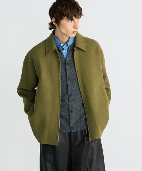 EDITION（エディション）の「■ウールカシミヤダブルフェイス ジップブルゾン（ブルゾン・メンズ・ブラック/カーキ・S/M）」の4枚目の写真