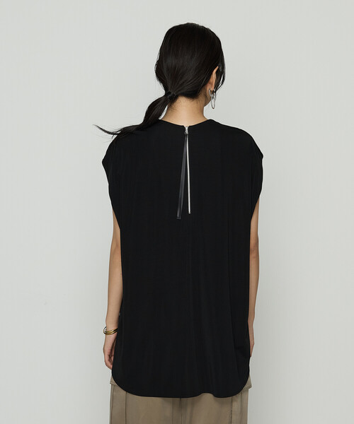 Gabardine K.T(ギャバジンケーティー)の「〔 +サイズ 〕 ハイテンションポンチライト フレンチスリーブロングプルオーバー(Tシャツ/カットソー・レディース・ブラック/オフホワイト・13号)」の18枚目の写真