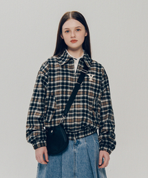 YALE（イェール）の「[2-WAY] Yロゴチェックブルゾン_ブラック（MA-1）」