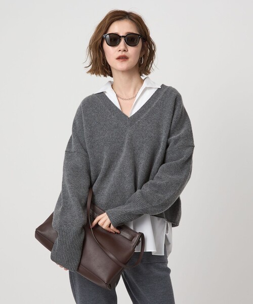 conte＞ウール Vネックニット（ニット/セーター）｜conte（コンテ）の