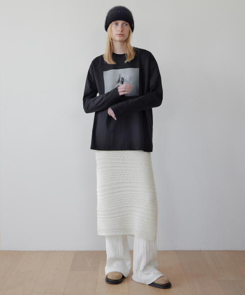 LEVAR（レバー）の「Crepe Layered Slim Pants - Milky Cream（スウェットパンツ・レディース・クリーム・FREE）」の3枚目の写真