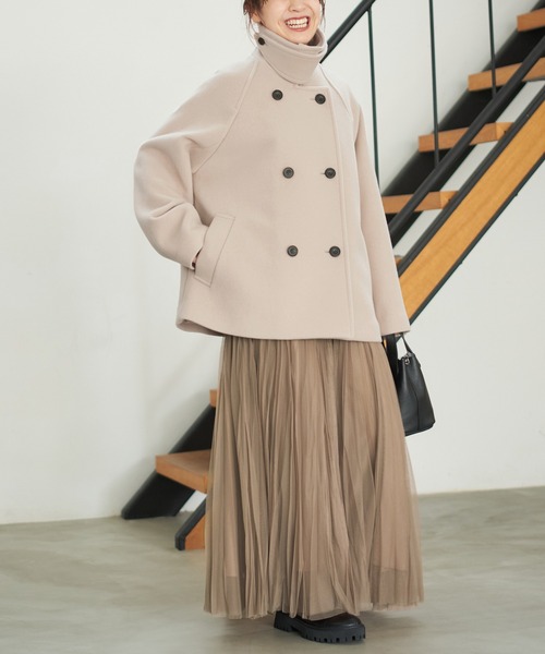 Spick & Span(スピックアンドスパン)の「《追加》S160スタンドカラーショートコート(その他アウター・レディース・ブラック/ベージュ/ブラウン・34/38/36)」の7枚目の写真