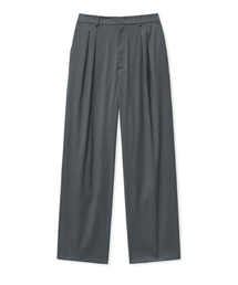 ワイドハーフバンディングツーピンタックスラックスGREY