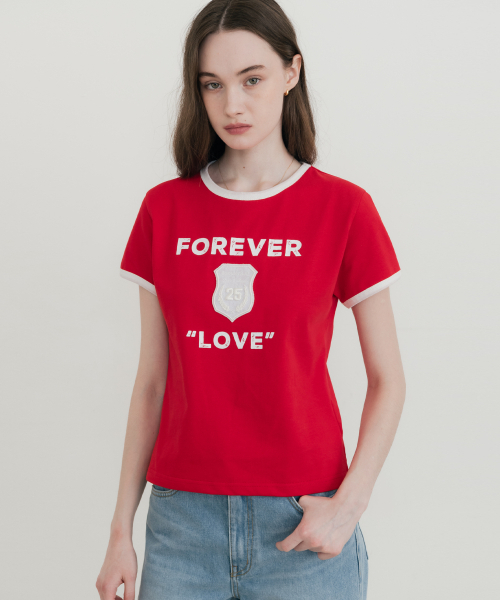 SSIN AND LEE(シンアンドリー)の「(W)25ルートリンガーTシャツレッド(Tシャツ/カットソー・レディース・その他・F)」の1枚目の写真
