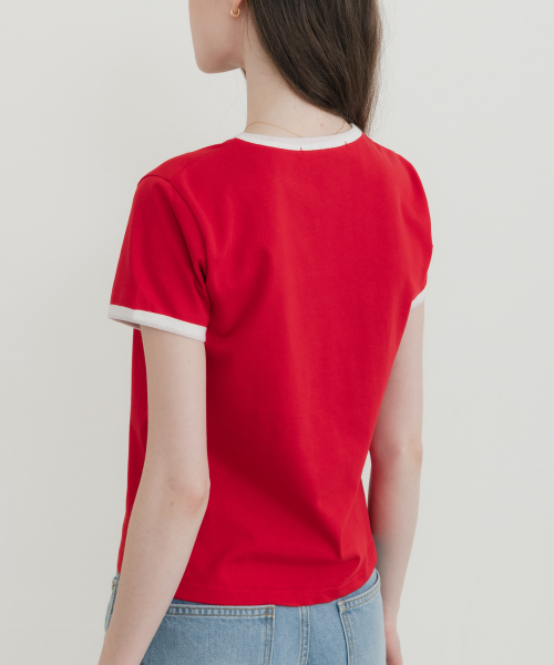 SSIN AND LEE(シンアンドリー)の「(W)25ルートリンガーTシャツレッド(Tシャツ/カットソー・レディース・その他・F)」の2枚目の写真