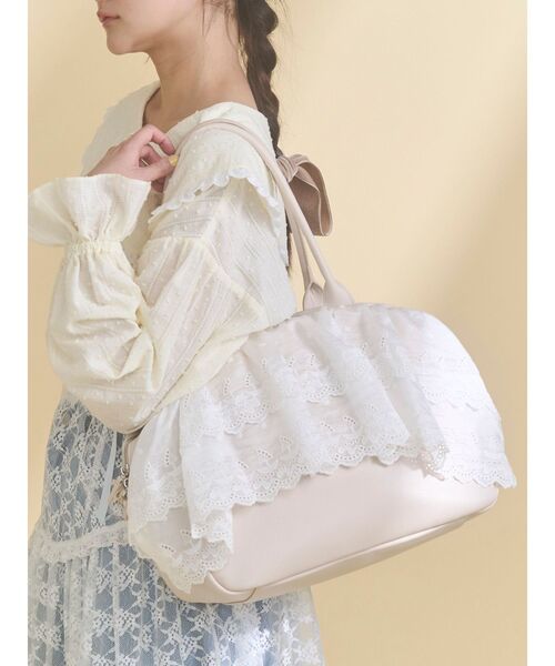 merry jenny（メリージェニー）の「クリームボストンバッグ（ボストンバッグ・レディース・ベージュ/アイボリー・FREE）」の2枚目の写真