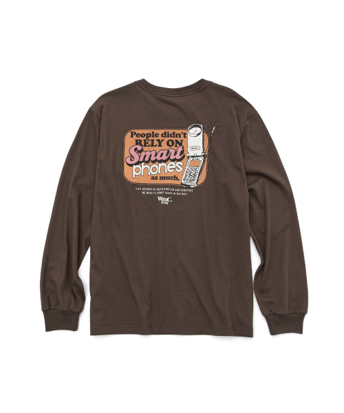 WMC(ダブリューエムシー)の「モバイルフォンロングスリーブ_BROWN(Tシャツ/カットソー・レディース・ブラウン・LARGE/X-LARGE)」の1枚目の写真