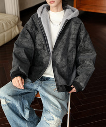 neos（ネオス）の「【neos】ルーズシルエット 裏ボア ビンテージライク PU ファー フードブルゾン メンズ 韓国ファッション（ブルゾン）」