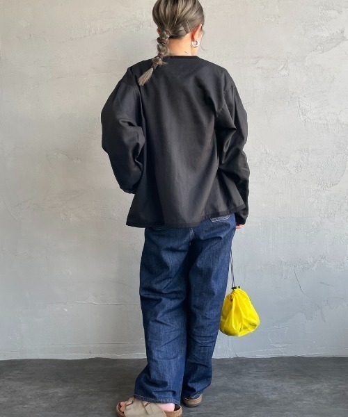 DANTON（ダントン）の「[DANTON/ダントン] Vネック リネンシャツカーディガン（シャツ/ブラウス・レディース・グレイッシュベージュ/ブラック・38/36）」の13枚目の写真