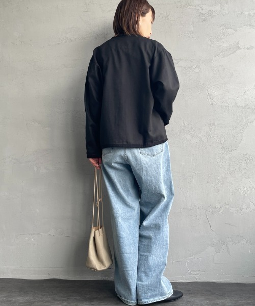 DANTON（ダントン）の「[DANTON/ダントン] Vネック リネンシャツカーディガン（シャツ/ブラウス・レディース・グレイッシュベージュ/ブラック・38/36）」の22枚目の写真