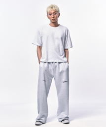 メンズクロップTシャツメランジホワイト