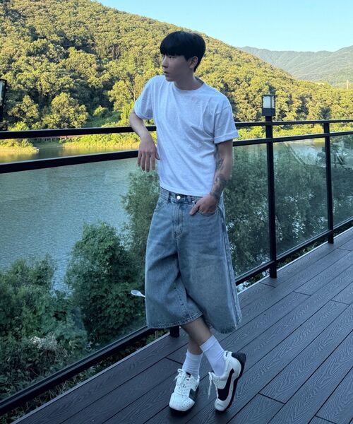 C WEAR BY THE GENIUS（シーウェアバイザジーニアス）の「メンズクロップTシャツメランジホワイト（Tシャツ/カットソー・メンズ・その他・LARGE/XX-LARGE/X-SMALL/SMALL/MEDIUM/X-LARGE）」の4枚目の写真