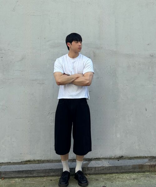 C WEAR BY THE GENIUS（シーウェアバイザジーニアス）の「メンズクロップTシャツメランジホワイト（Tシャツ/カットソー・メンズ・その他・LARGE/XX-LARGE/X-SMALL/SMALL/MEDIUM/X-LARGE）」の6枚目の写真