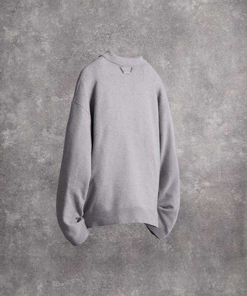 ADRER（アドラー）の「7G Comfort Knit Polo / 7ゲージ コンフォート ニットポロ（ニット/セーター・メンズ・グレー/ブルー/ブラック・XS/S/M/L）」の12枚目の写真