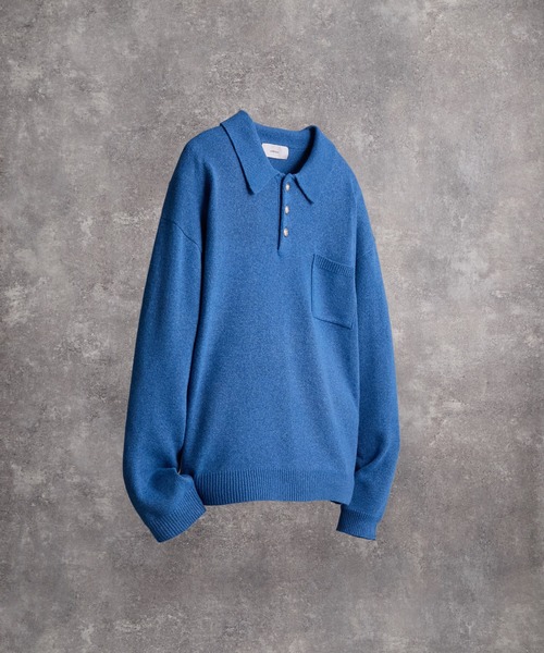 ADRER（アドラー）の「7G Comfort Knit Polo / 7ゲージ コンフォート ニットポロ（ニット/セーター・メンズ・グレー/ブルー/ブラック・XS/S/M/L）」の9枚目の写真