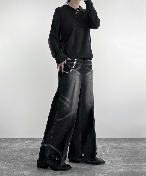 ADRER（アドラー）の「7G Comfort Knit Polo / 7ゲージ コンフォート ニットポロ（ニット/セーター・メンズ・グレー/ブルー/ブラック・XS/S/M/L）」の15枚目の写真