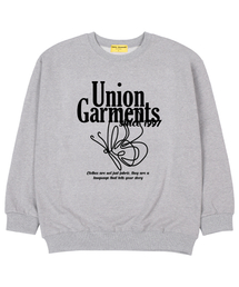 バタフライ 裏毛 オーバーサイズ スウェット Tシャツ グレー