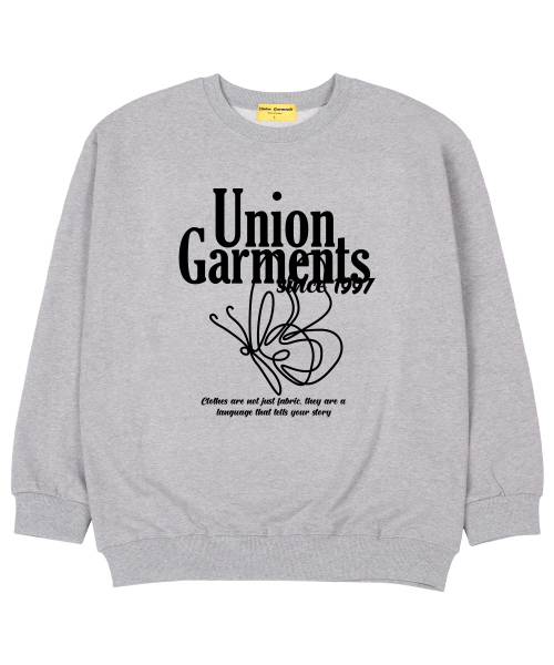 Union Garments(ユニオンガーメンツ)の「バタフライ 裏毛 オーバーサイズ スウェット Tシャツ グレー(スウェット・レディース・その他・LARGE/X-LARGE/XX-LARGE/MEDIUM)」の1枚目の写真