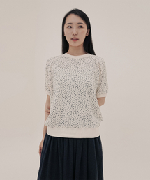 CHIQUITA（チキータ）の「Flower Waffle Cotton Half Man-to-Man Cream 250807CR（スウェット）」