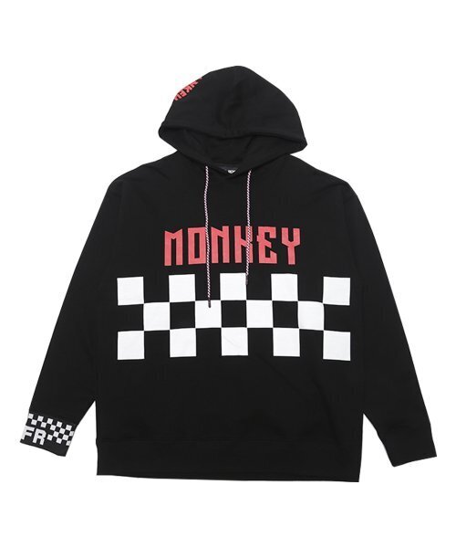 Monkey Flower(モンキーフラワー)の「共用チェッカーボードクラブフードパーカー/MW2WHD01U BLACK(パーカー・メンズ・その他・FREE)」の1枚目の写真