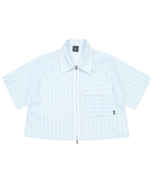 KINETICLO(キネティクロ)の「ツーウェイクロップシャツ(ブルー)(シャツ/ブラウス・レディース・その他・ONE)」の1枚目の写真