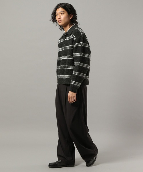 RAGEBLUE(レイジブルー)の「ARCH TUCK 3D Curve Buggy Slacks/バギーワイドスラックス(スラックス・メンズ・ベージュ/グレー系その他/ブラック・LARGE/MEDIUM)」の4枚目の写真