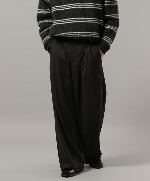 RAGEBLUE(レイジブルー)の「ARCH TUCK 3D Curve Buggy Slacks/バギーワイドスラックス(スラックス・メンズ・ベージュ/グレー系その他/ブラック・LARGE/MEDIUM)」の6枚目の写真