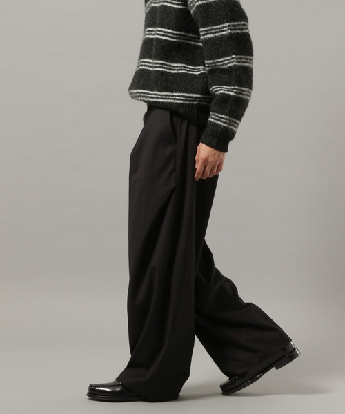 RAGEBLUE(レイジブルー)の「ARCH TUCK 3D Curve Buggy Slacks/バギーワイドスラックス(スラックス・メンズ・ベージュ/グレー系その他/ブラック・LARGE/MEDIUM)」の7枚目の写真