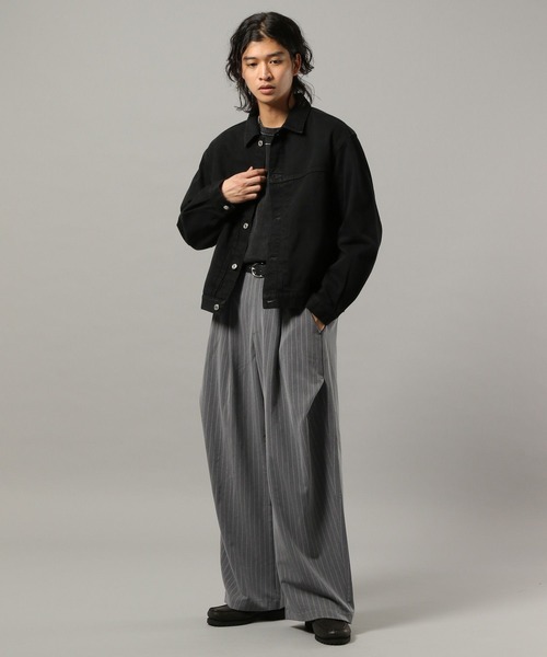 RAGEBLUE(レイジブルー)の「ARCH TUCK 3D Curve Buggy Slacks/バギーワイドスラックス(スラックス・メンズ・ベージュ/グレー系その他/ブラック・LARGE/MEDIUM)」の8枚目の写真