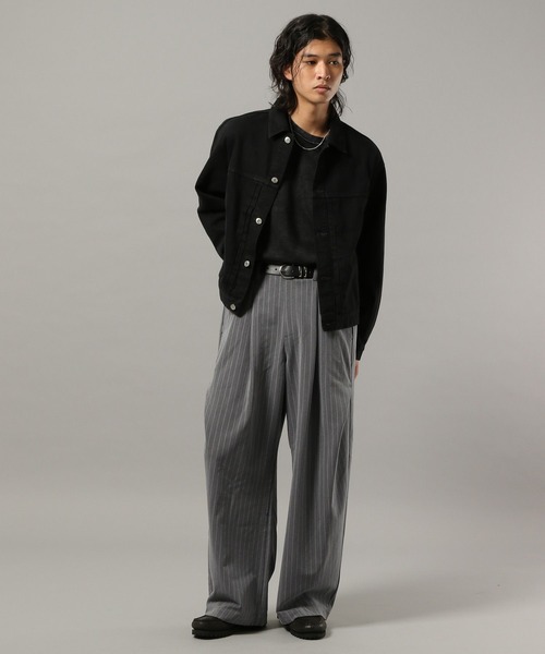 RAGEBLUE(レイジブルー)の「ARCH TUCK 3D Curve Buggy Slacks/バギーワイドスラックス(スラックス・メンズ・ベージュ/グレー系その他/ブラック・LARGE/MEDIUM)」の10枚目の写真