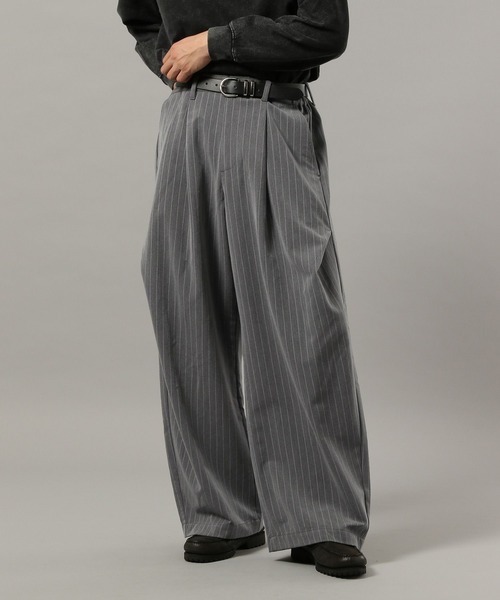 RAGEBLUE(レイジブルー)の「ARCH TUCK 3D Curve Buggy Slacks/バギーワイドスラックス(スラックス・メンズ・ベージュ/グレー系その他/ブラック・LARGE/MEDIUM)」の11枚目の写真