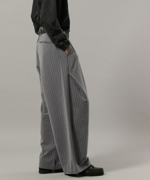 RAGEBLUE(レイジブルー)の「ARCH TUCK 3D Curve Buggy Slacks/バギーワイドスラックス(スラックス・メンズ・ベージュ/グレー系その他/ブラック・LARGE/MEDIUM)」の12枚目の写真