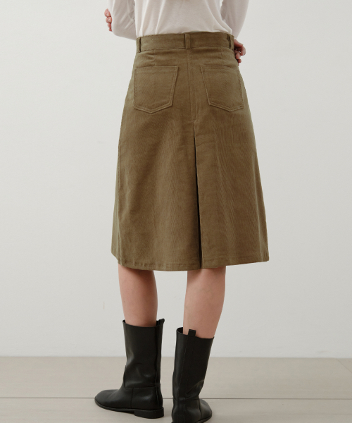 WEDNESDAYOASISFORWOMEN(ウェンズデー オアシス フォー ウーマン)の「コーデュロイプリーツミディスカート_BEIGE(W25-SK03)(スカート・レディース・ベージュ・SMALL/MEDIUM)」の3枚目の写真