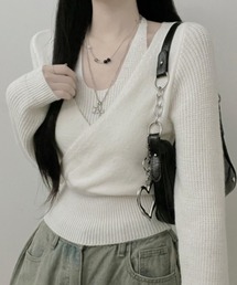 カシュクールニット プルオーバー セーター」に該当するファッション