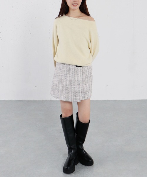 archives（アルシーヴ）の「ラメツイードラップスカパン（その他パンツ・レディース・レッド/ブラック/アイボリー・MEDIUM）」の16枚目の写真