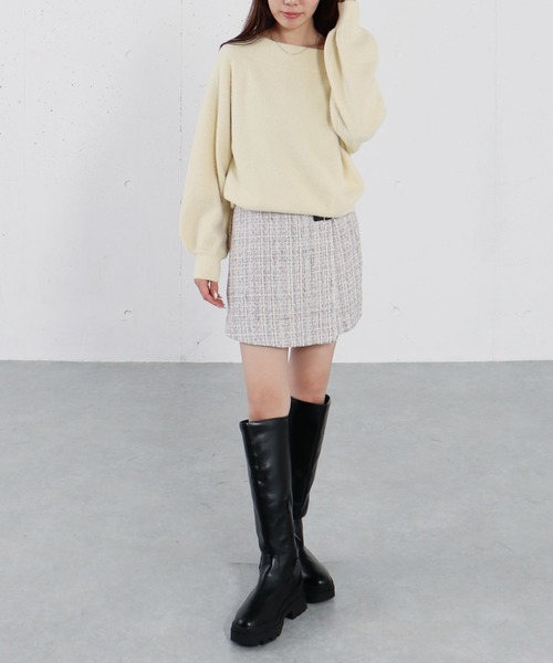 archives（アルシーヴ）の「ラメツイードラップスカパン（その他パンツ・レディース・レッド/ブラック/アイボリー・MEDIUM）」の18枚目の写真