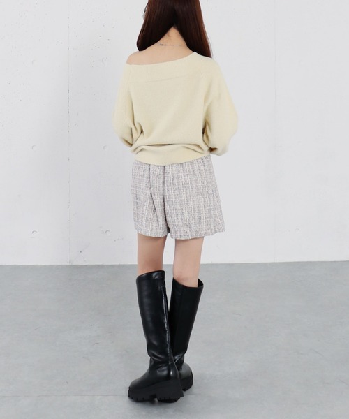 archives（アルシーヴ）の「ラメツイードラップスカパン（その他パンツ・レディース・レッド/ブラック/アイボリー・MEDIUM）」の19枚目の写真