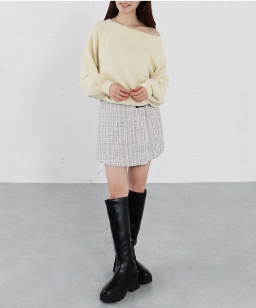 archives（アルシーヴ）の「ラメツイードラップスカパン（その他パンツ・レディース・レッド/ブラック/アイボリー・MEDIUM）」の17枚目の写真