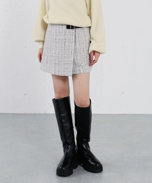 archives（アルシーヴ）の「ラメツイードラップスカパン（その他パンツ・レディース・レッド/ブラック/アイボリー・MEDIUM）」の12枚目の写真