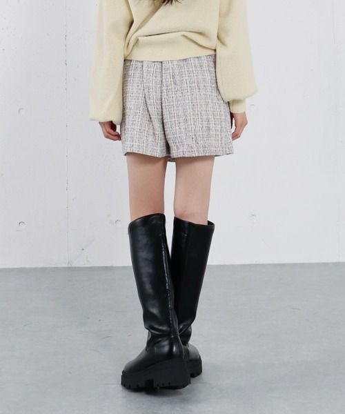 archives（アルシーヴ）の「ラメツイードラップスカパン（その他パンツ・レディース・レッド/ブラック/アイボリー・MEDIUM）」の15枚目の写真