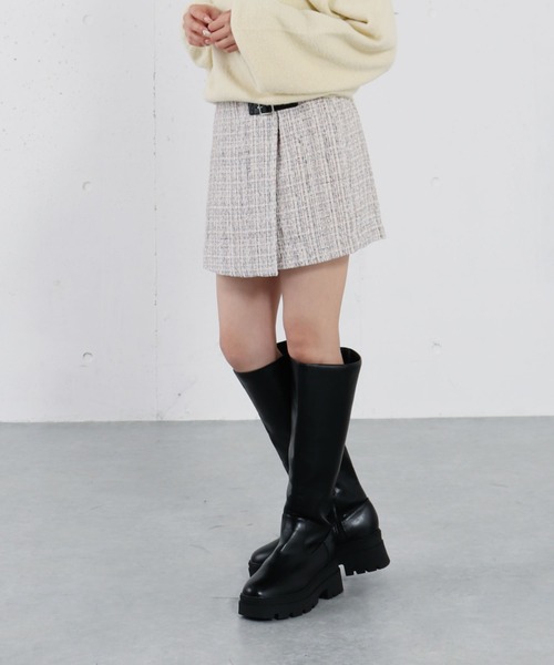 archives（アルシーヴ）の「ラメツイードラップスカパン（その他パンツ・レディース・レッド/ブラック/アイボリー・MEDIUM）」の14枚目の写真