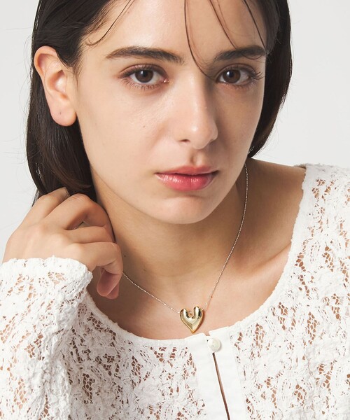 セール】＜anisotea＞Two ハート ネックレス（ネックレス）｜green