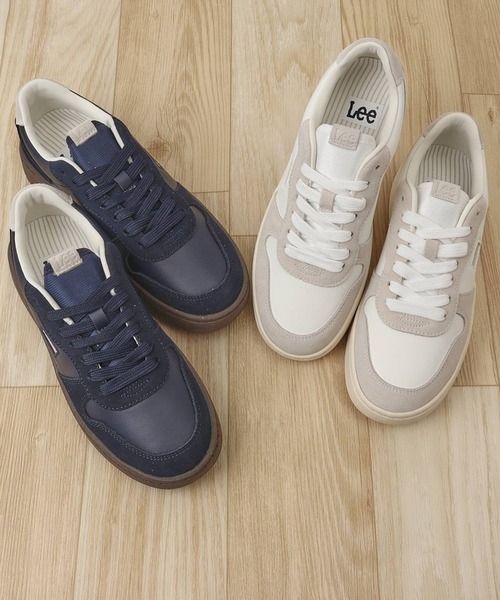 Lee（リー）の「Lee 本革スニーカー（スニーカー・レディース・ホワイト/ネイビー・24.5cm/24cm/23.5cm/23cm）」の9枚目の写真