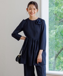 troisiemeCHACO（トロワズィエムチャコ）の「【chaco】単品ペプラム切替ブラウス（セットアップ可）/セレモニー/卒業式（卒園式）/入学式（入園式）/学校行事/七五三/お宮参り/オフィス（シャツ/ブラウス）」