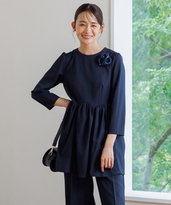 【chaco】単品ペプラム切替ブラウス（セットアップ可）/セレモニー/卒業式（卒園式）/入学式（入園式）/学校行事/七五三/お宮参り/オフィス