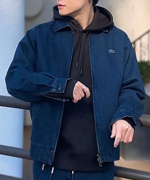 LACOSTE（ラコステ）の「12オンス デニム ジップアップブルゾン（デニムジャケット・メンズ・インディゴブルー/ブラック・50/46/52/48）」の3枚目の写真