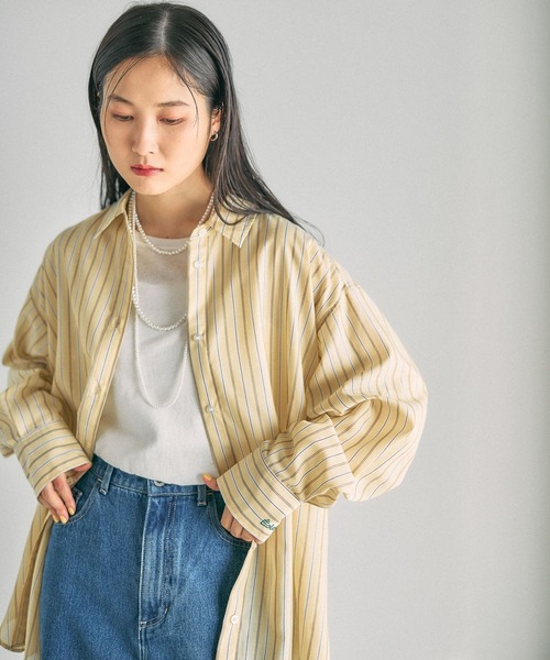 LEPSIM(レプシィム)の「ストライプ刺繍シャツ 630188(シャツ/ブラウス・レディース・ブルー/ライトブルー/イエロー/ピンク・FREE)」の3枚目の写真